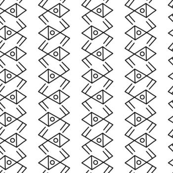 pattern, linear ornament of the first American settlers, Indians. Repeating seamless diamond-shaped symbol texture with turns in different directions, symmetry. Relief texture. American Indian symbols vector