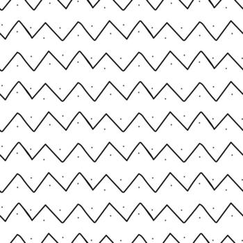 Pattern linear ornament of the first American settlers, the Indians. Repetitive seamless texture of sharp horizontal zigzags with dots. Contoured texture. symbols of the American Indians vector