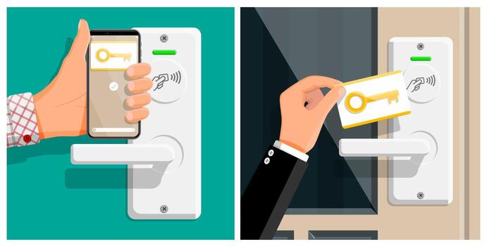 Smart locks for keyless entry vector