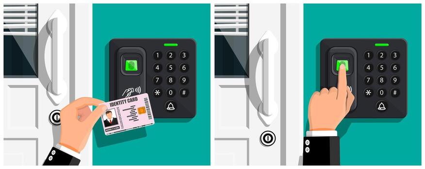 Identity card access control process vector