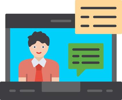 en línea entrevista digital sesión vector