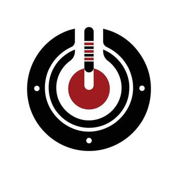 Black and red power button symbol on a white background Keywords power button, symbol, icon, technology, start, stop, on, off, energy, electricity vector