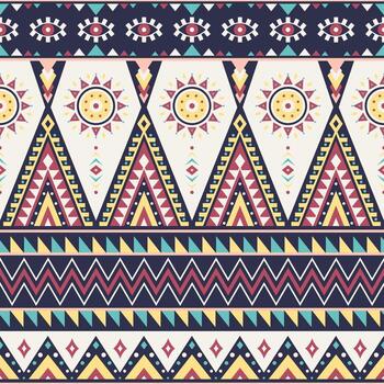 Tribal striped seamless pattern. Aztec geometric background. Can be used in textile design, web design for making of clothes, accessories, decorative paper, wrapping, backpacks, envelopes, etc. vector