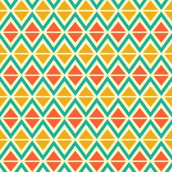 Chevron seamless pattern with triangles. Retro background, illustration. vector