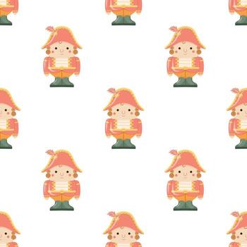 cascanueces sin costura patrón, Navidad juguete fondo, cascanueces modelo vector