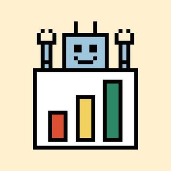 Character cute of robot robotic AI chat bot concept computer pixel. vector