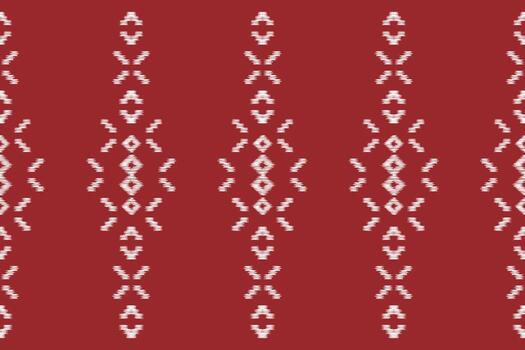 diseño de modelo ikat resumen rojo antecedentes decoración étnico modelo. vector