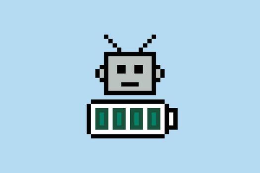 Background art with robot chat bot AI computer mind industry factory. vector