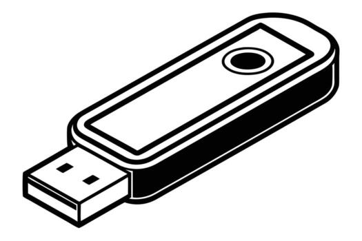 Sleek Black USB Flash Drive Modern Data Storage Device for Secure and Easy File Transfer vector