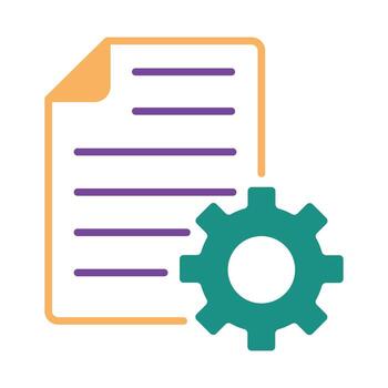 documento administración y ajustes icono. un plano ilustración para proyecto documentación, archivo configuración, y flujo de trabajo automatización. vector