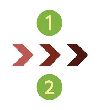 paso a paso proceso infografía con números y flechas un sencillo icono para un guía, flujo de trabajo, o tutorial instrucciones. vector