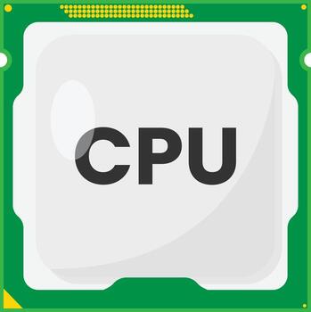 UPC procesador parte superior ver plano ilustración. limpiar icono diseño elemento en aislado blanco antecedentes vector