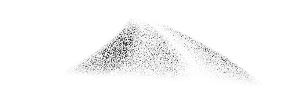 Grain textured wavy shape. Gradient abstract black noise element. Fluid stipple vector