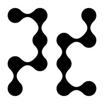 metaball conectar puntos icono, resumen geométrico forma. redondo gotas ilustración. vector