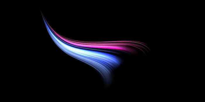 Glowing pink and blue lines. Dynamic neon realistic energy speed wave. Abstract curve twirl light effect. vector