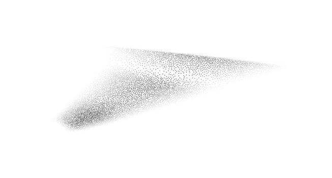 Grain textured wavy shape. Gradient abstract black noise element. Fluid stipple, halftone splatter vector