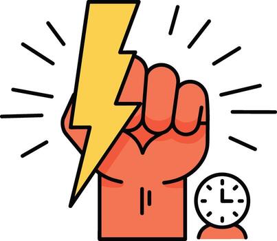 A fist with a lightning bolt on it vector