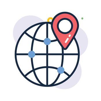 Get this amazon flat style icon of global location in modern style vector