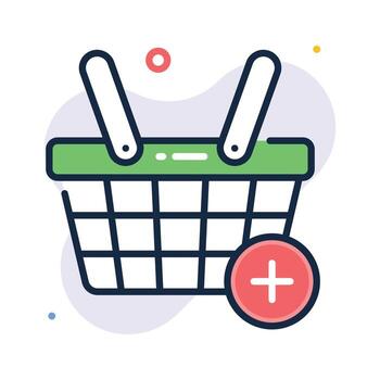 Add to basket icon symbolizing online store and cart purchases vector