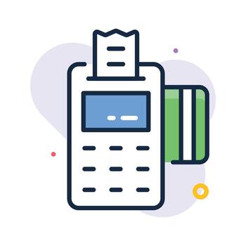 Pos terminal icon design in modern flat outline style vector