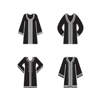 Elegant Kaftan Patterned Solid Icons vector