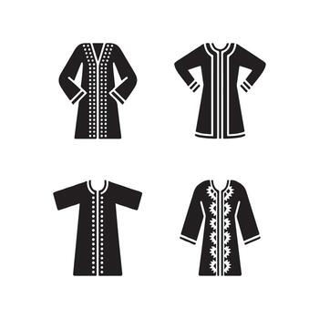 Stylish Kaftan Patterned Solid Icons vector