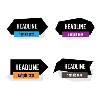 Banner ribbon information design. Abstract geometric shape advertising label. Navigator text button vector