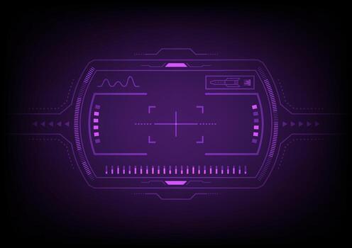Futuristic sight visualization. Technology interface display radar. Airforce digital simulation vector