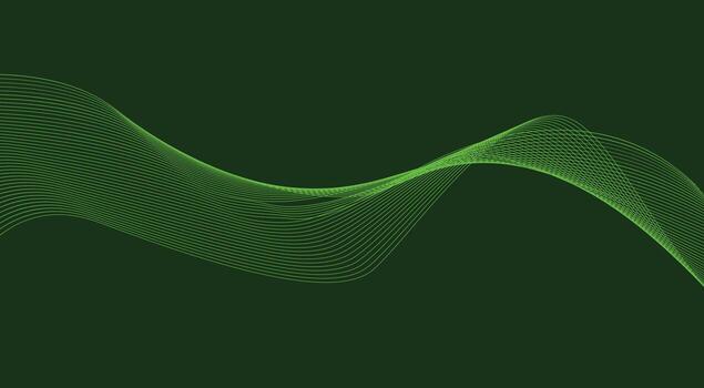 Blend Wavy Lines Curved Smooth Background Green Color Abstract Design Illustration vector