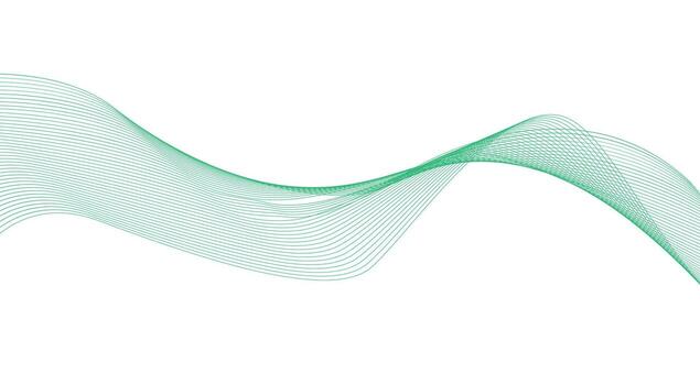 Blend Wavy Lines Curved Smooth Green Cyan Color Abstract Background Design Illustration vector