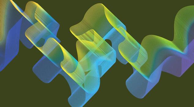 Blend Wavy Lines Curved Background Colorful Gradient Abstract Design Illustration vector