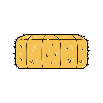 Rectangular hay bale with straw texture vector