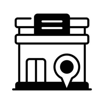 Take a look at this amazing icon of store location in modern style., vector