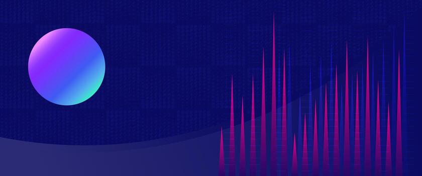 Abstract Finance and Trading Background with Modern Gradient Lines. Financial Chart Sideways Line and Candlestick on Blue Background vector