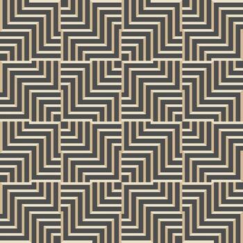 un sin costura geométrico modelo presentando un intrincado, Enlosables diseño de enclavamiento cuadrícula y líneas. el sofisticado utilizar de color crea un sutil tridimensional óptico espejismo vector