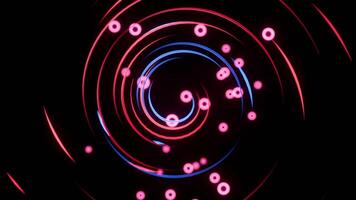 abstrakt spline kurvor och sfärer bakgrund, 3d tolkning. video