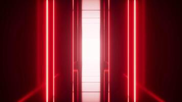 Red neon tunnel background, abstract and technology concept, 3d rendering. video