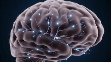 animerad illustration av hjärna nätverk strukturera video