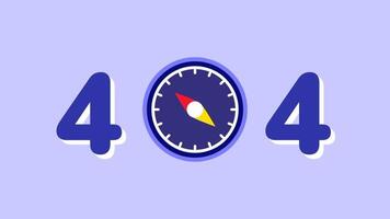 un con temática de brújula 404 error diseño simbolizando un perdido camino, representando Guia y el dificil de hallazgo dirección en un roto sitio web video