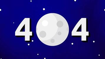 il Luna le forme parte di un' 404 errore Messaggio, simboleggiante notte, mistero, e il celeste tema di rottura nel in linea connessioni video