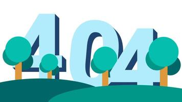 un' sereno ispirata alla natura paesaggio con alberi e il 404 errore incorporato, veicolare la tranquillità contrastato con mancante ragnatela soddisfare video