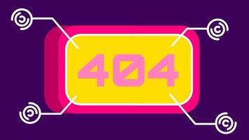 un digital marco rodea el 404 error mensaje, destacando Centrado en la tecnología diseño y red ruptura en futurista ilustración estilo video