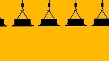 multiplo gru operare contemporaneamente, simboleggiante costruzione progresso, sicurezza enfasi, e limitato movimento nel attivo industriale progetto siti video