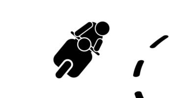 en motorcykel lutar mjukt medan tar en sväng, symboliserar skicklighet, balans, rörlighet, och exakt kontrollera medan rör på sig genom dynamisk rörelse video