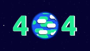 A globe illustration represents Earth as part of a 404 error, highlighting global connection and disruption in the vast internet network video