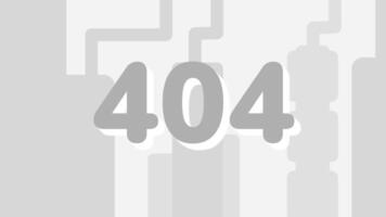 ett industriell fabriksliknande 404 design med maskineri konturer, symboliserar teknisk haverier och stannade produktion av hemsida innehåll video