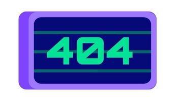 en retrostil dator övervaka som visar de 404 fel i neon grön rader, frammanande nostalgisk digital estetik av tidigt dator system video