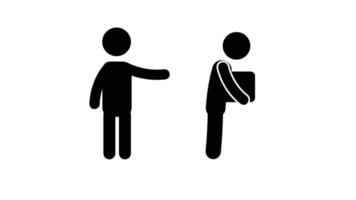 två individer argumentera, symboliserar arbetsplats konflikt, oenighet, missförstånd, och olöst frågor den där påverka lagarbete och samarbete video