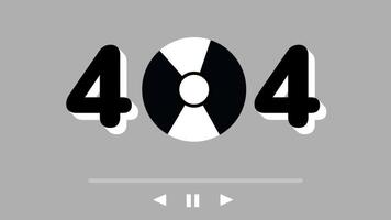 en vinyl skivtema 404 fel skärm designad tycka om en retro musik spelare, ansluter nostalgi med de erfarenhet av möter en död- sida video
