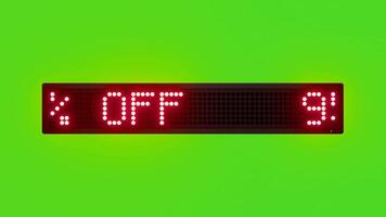 95 Percent OFF Scrolling Red Dot Matrix LED Text Animation on Green Screen Seamless Loop video